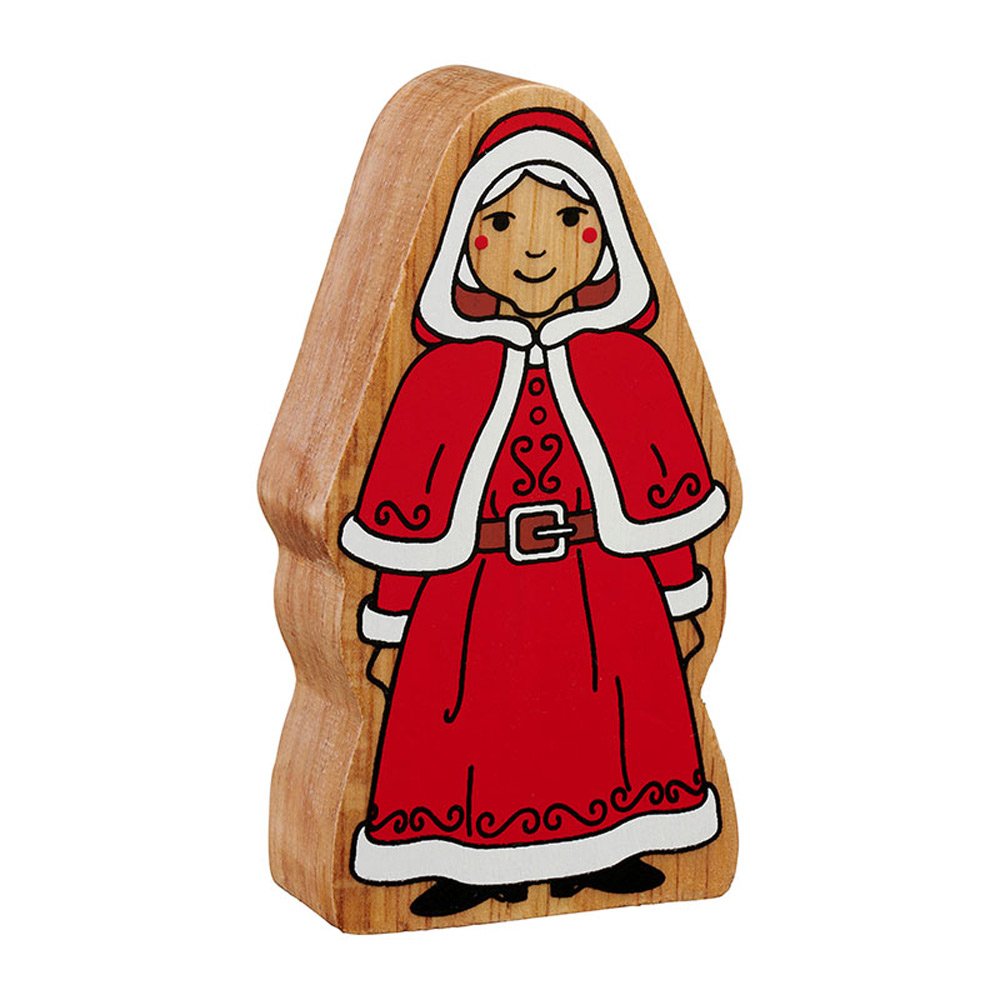 Lanka Kade Natural Wooden Red and White Mrs Claus NC595 image 0