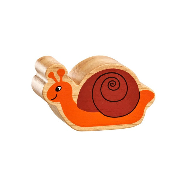 Lanka Kade Natural Wooden Brown and Orange Snail NC136 image 0
