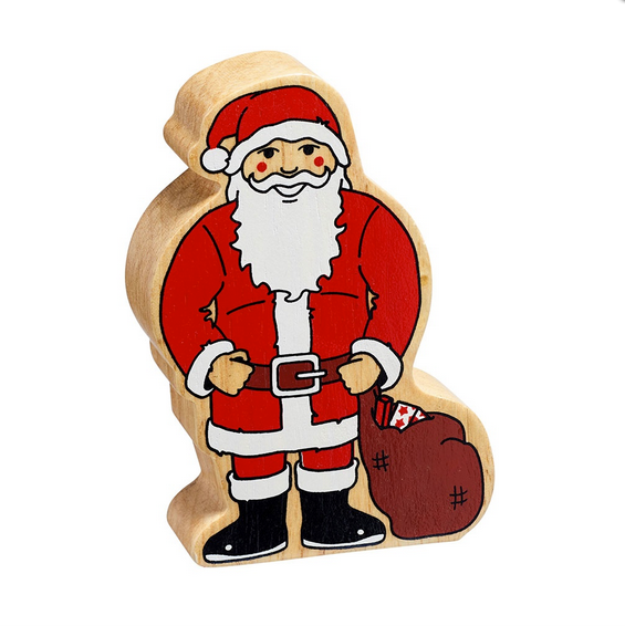 Lanka Kade Natural Wooden Red and White Father Christmas NC590 image 0