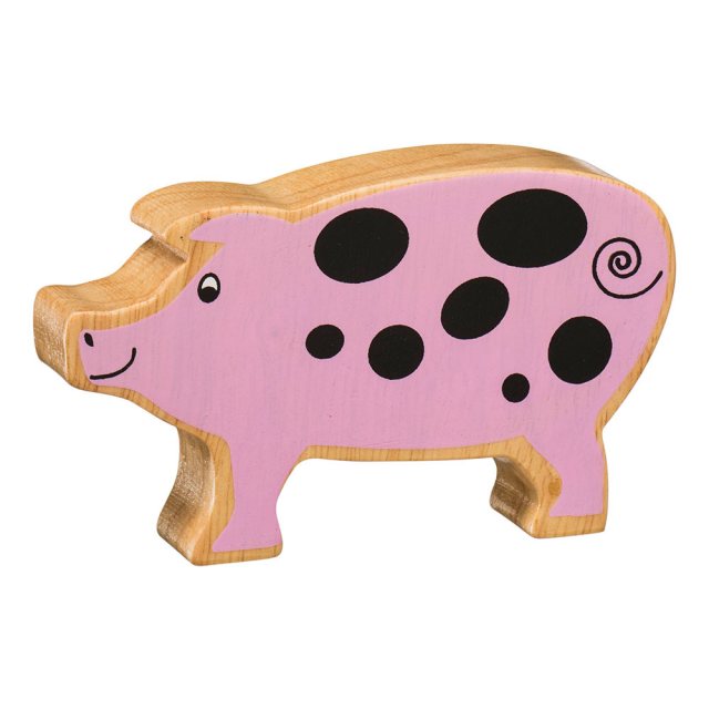 Lanka Kade Natural Wooden Pink Pig NC101 image 0
