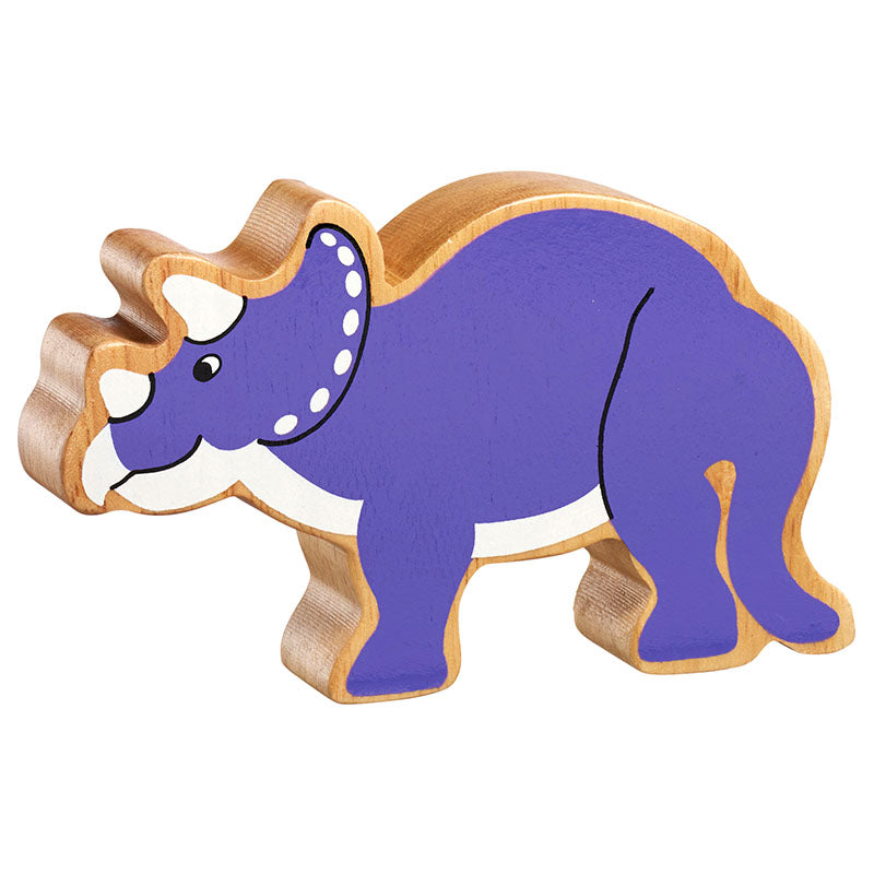 Lanka Kade Natural Wooden Purple Triceratops NC306 image 0