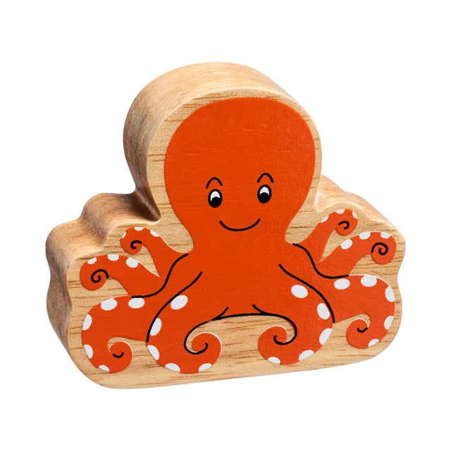 Lanka Kade Natural Wooden Orange Octopus NC285 image 0