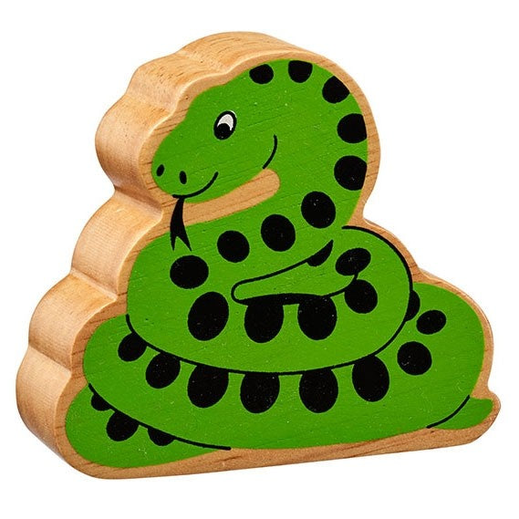 Lanka Kade Natural Wooden Green Snake NC253 image 0