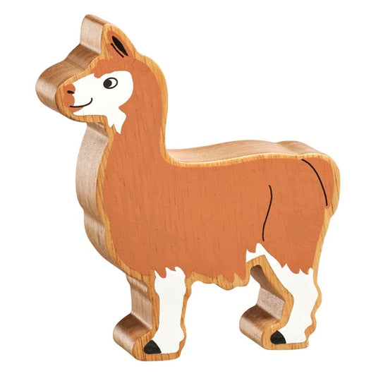 Lanka Kade Natural Wooden Brown and White Llama NC278 image 0