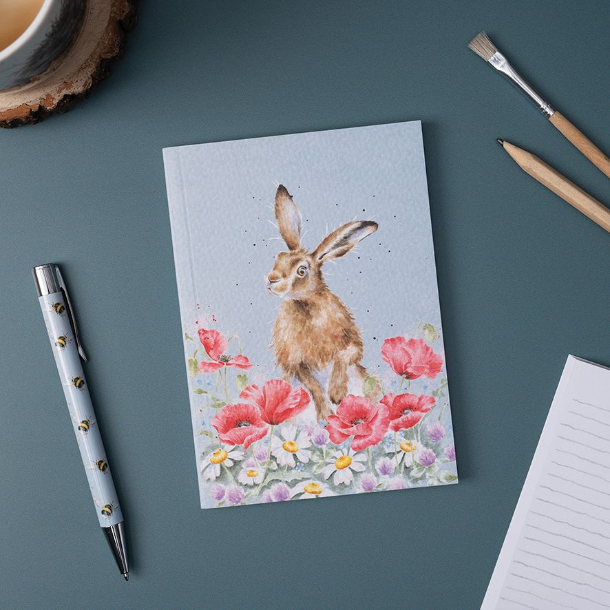 Wrendale "A field of Flowers" Hare Notebook A6 image 1