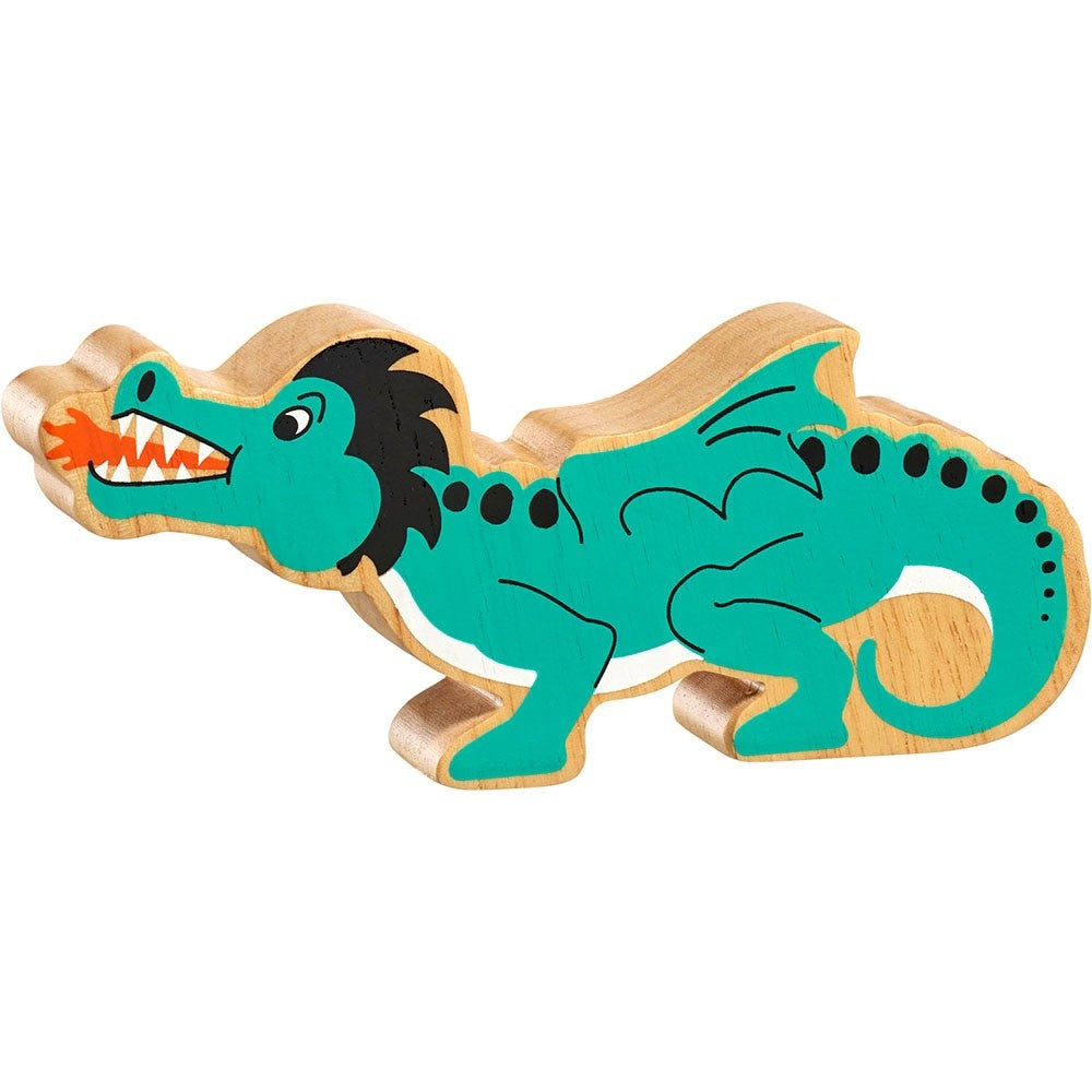 Lanka Kade Natural Wooden Turquoise Dragon NC351 image 0