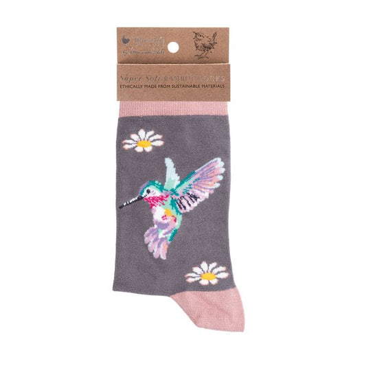 Wrendale 'Wisteria Wishes' Hummingbird Bamboo Socks image 0