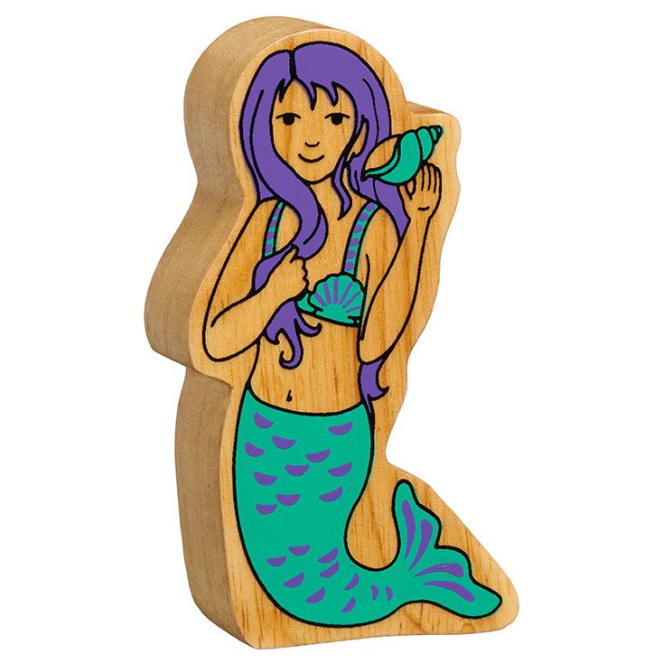 Lanka Kade Natural Wooden Purple Mermaid NC607 image 0