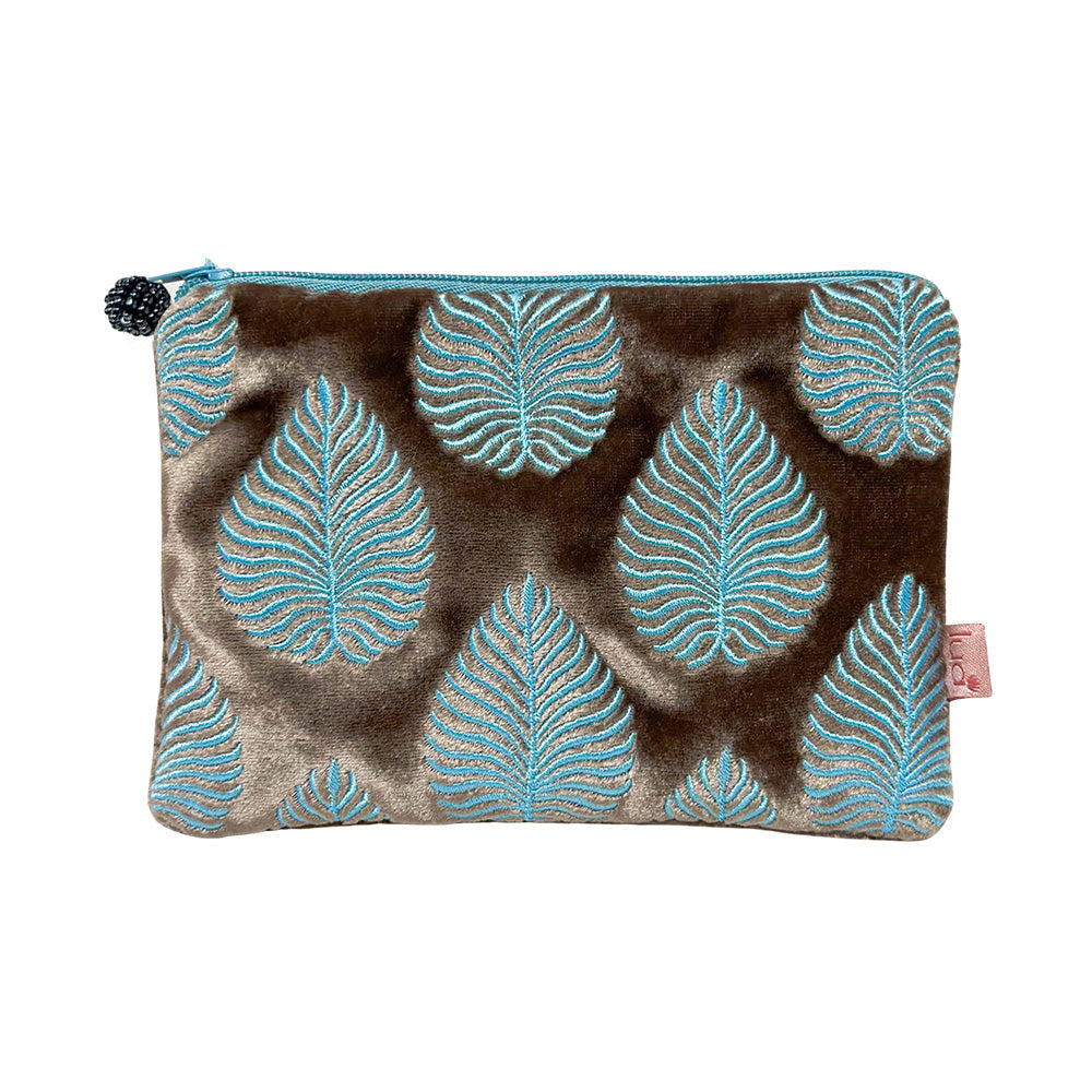 Lua Geo Leaf Velvet Purse - Mink image 0