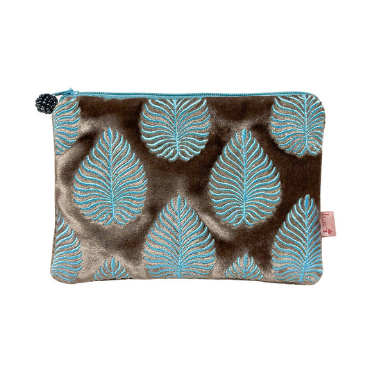 Lua Geo Leaf Velvet Purse - Mink image 0