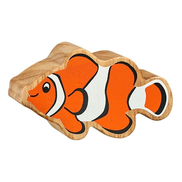 Lanka Kade Natural Wooden Orange & White Clownfish NC281 image 0