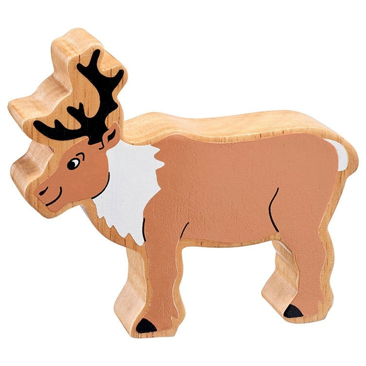 Lanka Kade Natural Wooden Brown and White Reindeer NC238 image 0