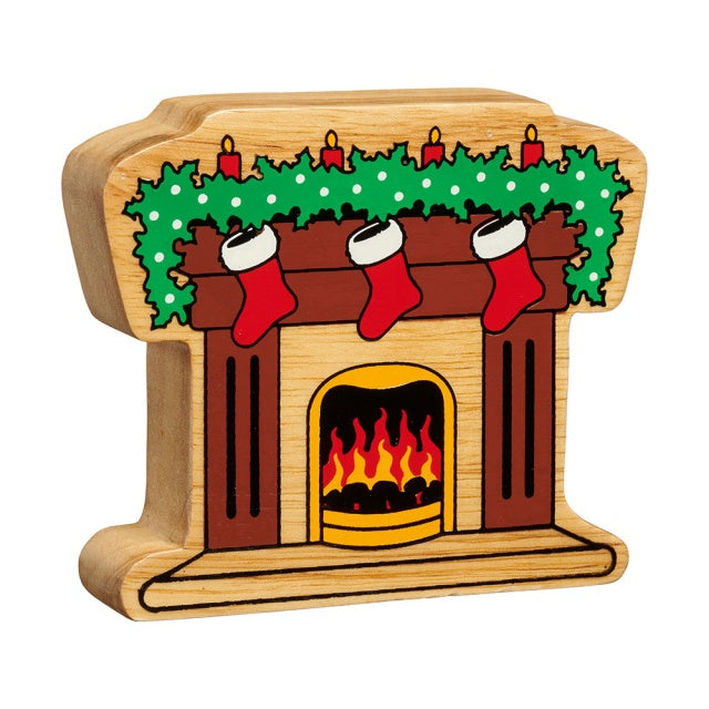 Lanka Kade Christmas Natural Wooden Fireplace NC841 image 0