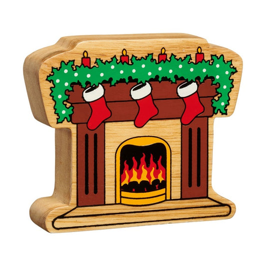 Lanka Kade Christmas Natural Wooden Fireplace NC841 image 0