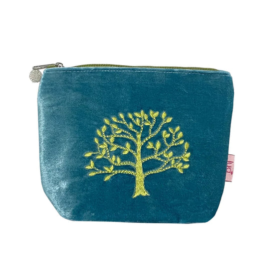 Lua Oak Tree Velvet Cosmetic Purse - Aqua image 0