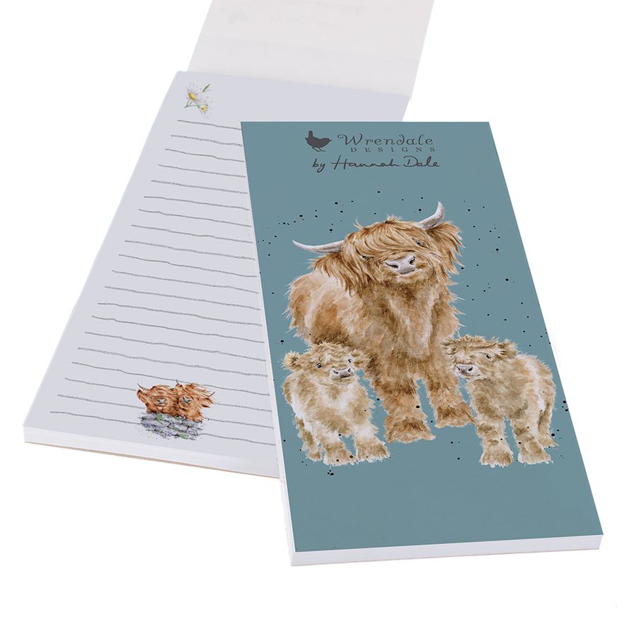 Wrendale "Highland Wishes" Highland Cow Shopping List Pad image 0