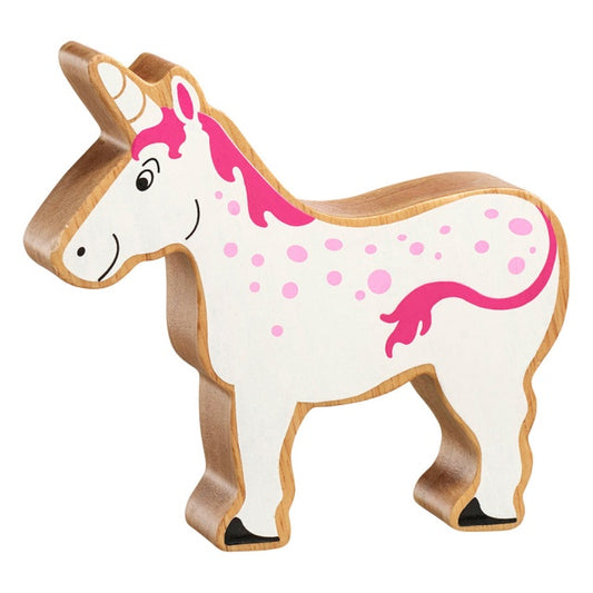 Lanka Kade Natural Wooden Pink and White Unicorn NC350 image 0