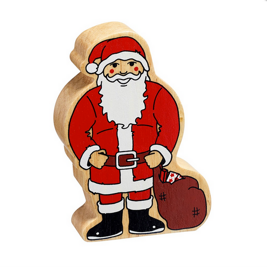 Lanka Kade Natural Wooden Red and White Father Christmas NC590 image 0