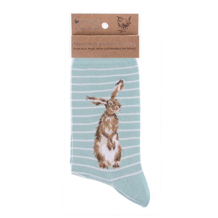 Wrendale 'Hare & Bee' Hare Bamboo Socks image 0