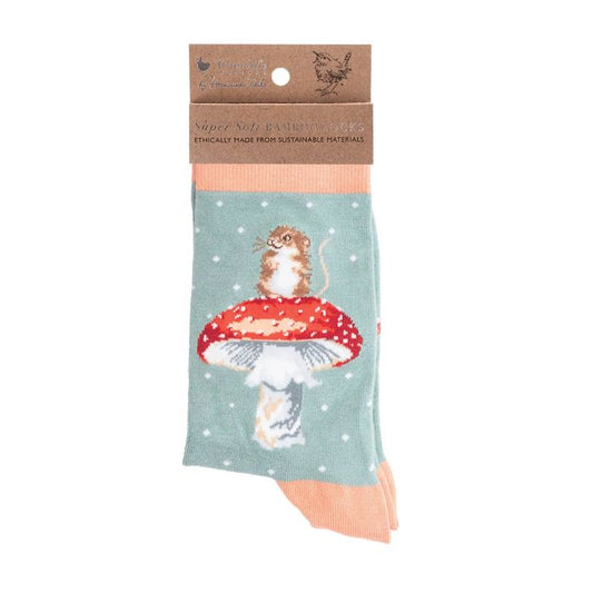 Wrendale 'He's a Fun-gi' Mouse Bamboo Socks image 0