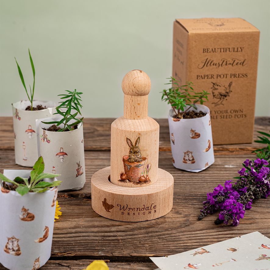 Wrendale Paper Pot Press - Garden Friends image 1
