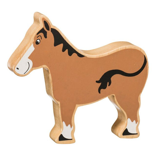 Lanka Kade Natural Wooden Brown Horse NC107 image 0